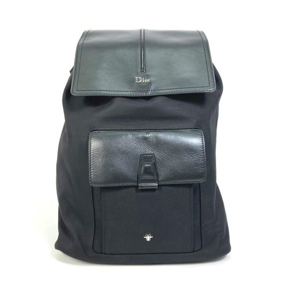 DIOR HOMME BEE MOTION Backpack Backpack Canvas/Leather Black - Picture 1 of 15